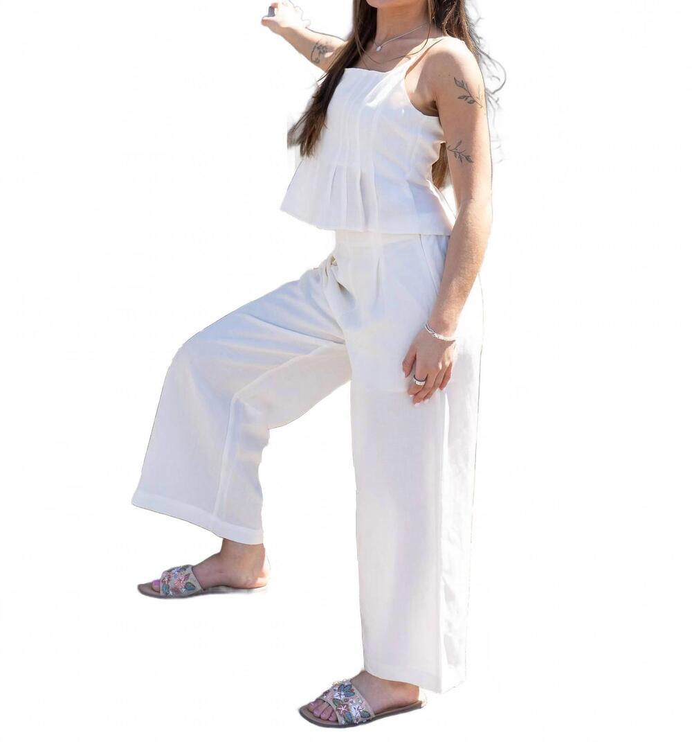 NEW MOD REF jocelyn wide leg pants in white
